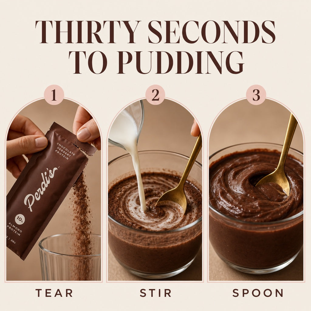 Thirty seconds to pudding: tear, stir, spoon